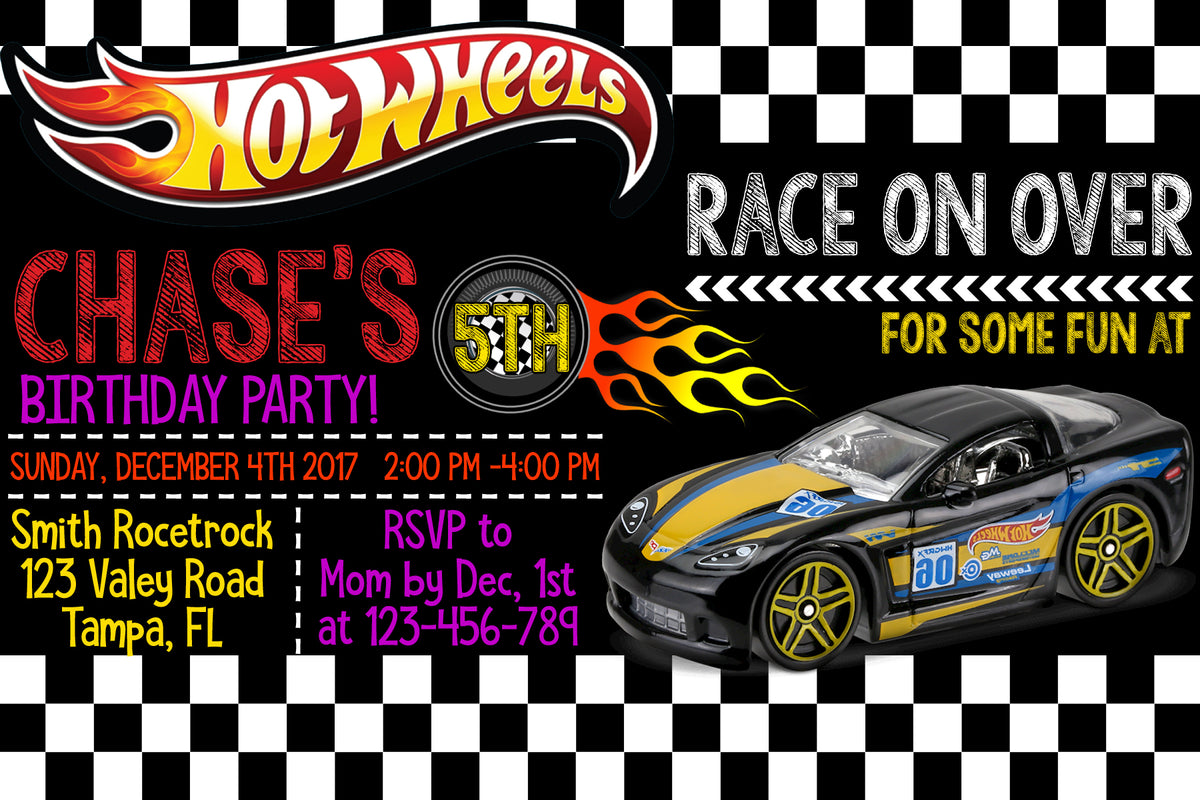 Hot Wheels Birthday Invitation – 57Kustom hot-wheels-birthday-invitation-57kustom